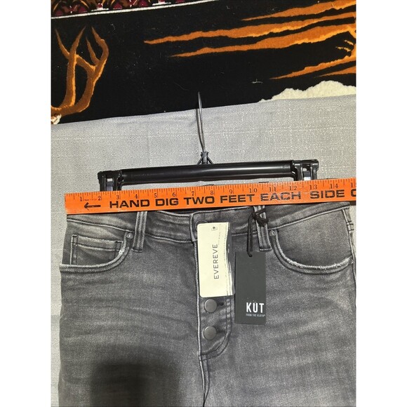 KUT FROM THE KLOTH HIGH RISE MIA SKINNY JEANS BLACK SZ 4 Grey distressed Grunge - Picture 4 of 11